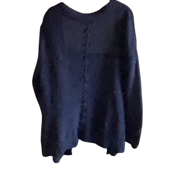 Christopher & Banks Open Front Knit Cardigan-Mixed Knitting-Navy Blue-Size L-GUC - Picture 6 of 8
